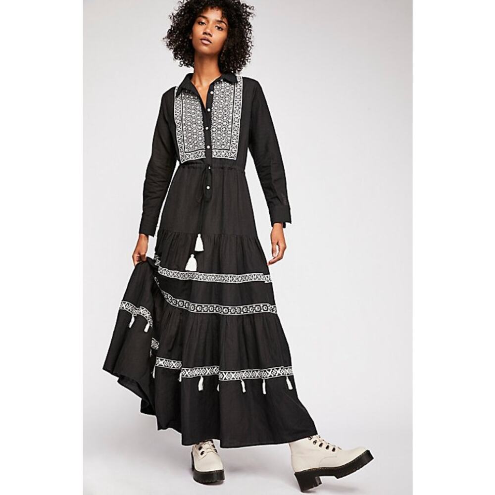 Carolina K Natalie Embroidered Maxi Dress